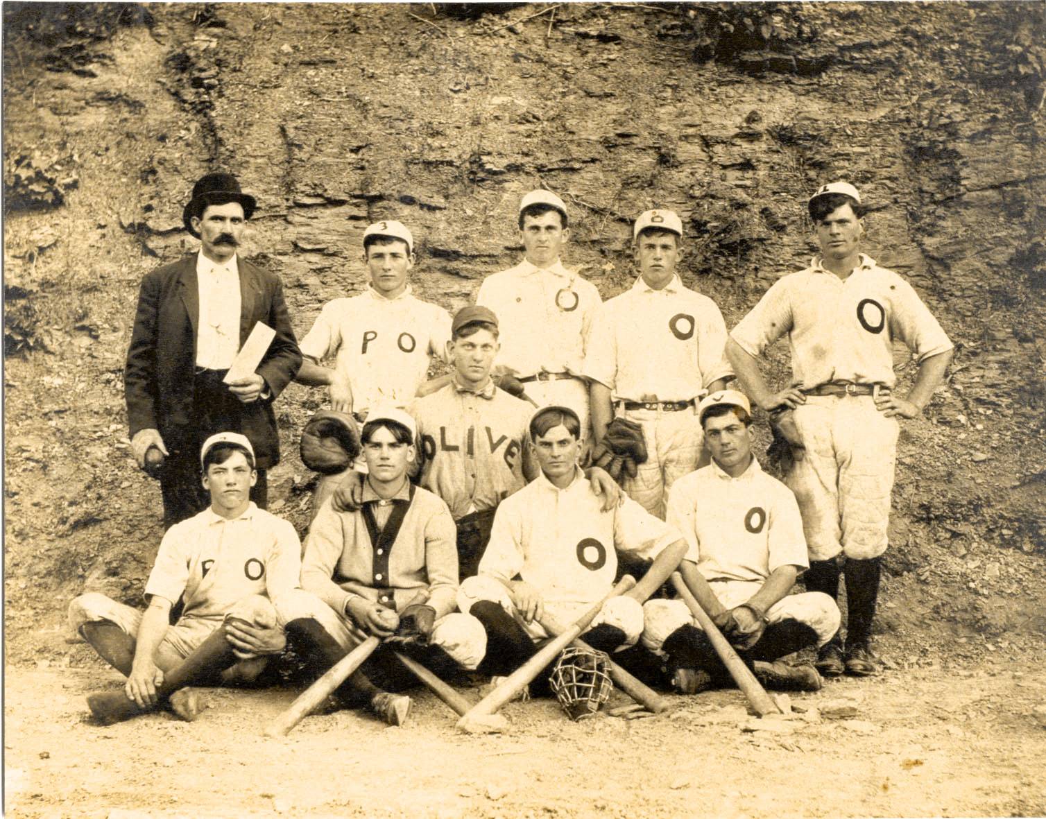  Olive Baptist Church Baseball Team Hallie Harbert [Back row 2nd from right];  Frederick Leslie Harbert [Back: 3rd from right] & Charlie Smith (husband of Mary Alice) 