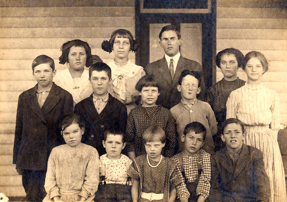  Teacher Hallie Lafayette Harbert son of Marcus Lafayette Harbert  & His Class at The Hannah School on Little Rock Camp 