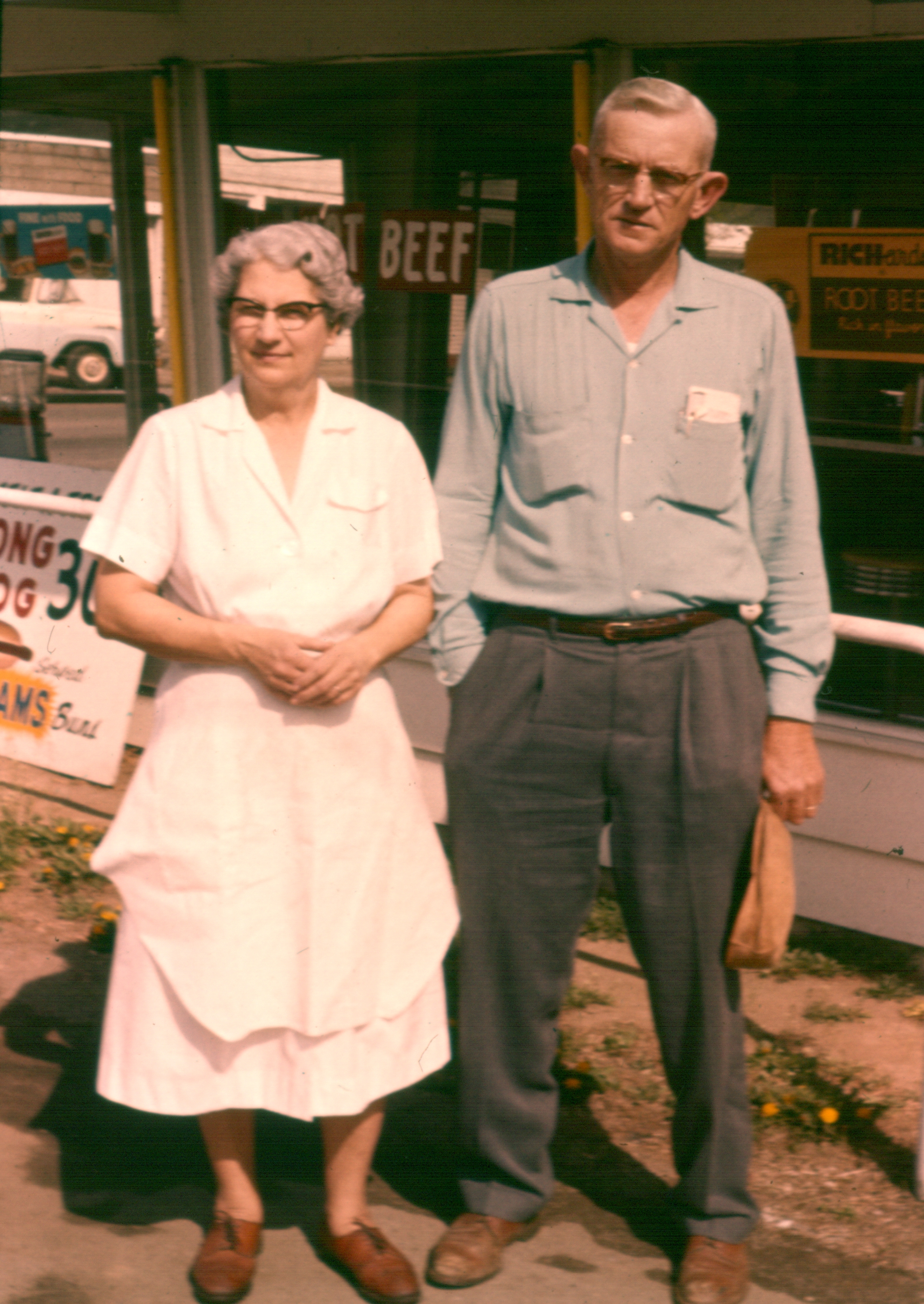  Lucille & John Harbert  (son of Rev Will Harbert) at his restaurant  Jackson, Ohio - April 1960 
