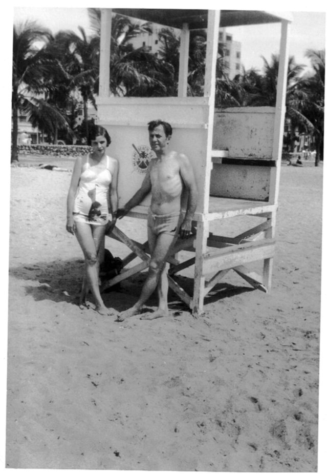  Thelma Harbert-Vernon & husband Robert Vernon @ South Beach, FL - 1943 