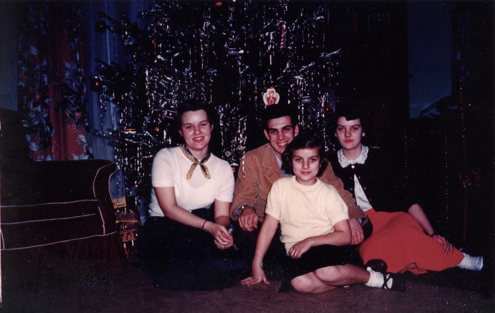  Joan, Lloyd, Carolyn & Norma Harbert (children of Stoney & Hazel Harbert) at Christmas time 