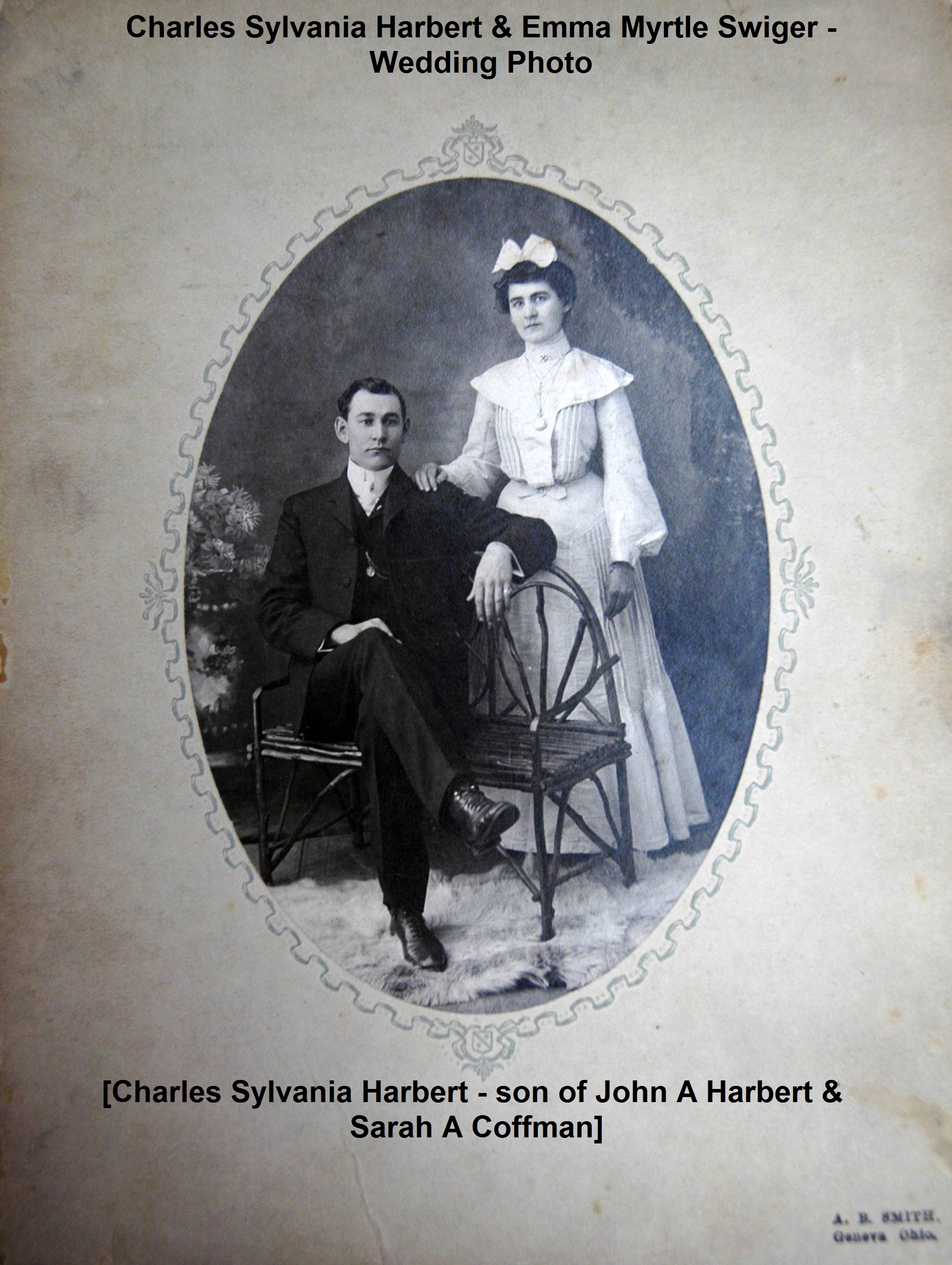  Charles Sylvania Harbert & Emma Myrtle Swiger Wedding Photo 